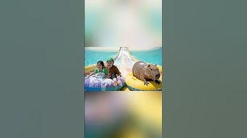 capybara và bà - capy văng ra khỏi phao làm bà lo lắng #capybara