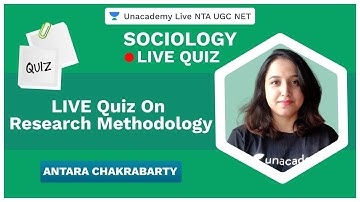 LIVE Quiz on Research Methodology | Sociology | NTA UGC NET 2020 | Antara Chakrabarty