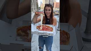 Only eating pizza for a full day in Chicago! #foodie #shorts #chicago #pizza #eating