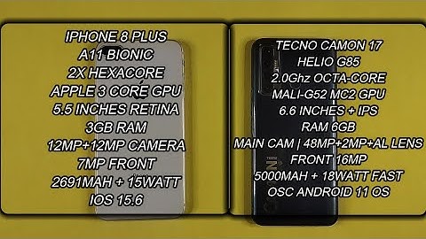 Iphone 8 Plus Vs Tecno Camon 17 | Speed Test & Comparison, Who
