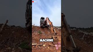 how to safely descend a steep slope with an excavator #shorts