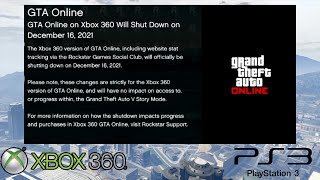 GTA Online for PlayStation 3 and Xbox 360 Will Shut Down on December 16,  2021 - Rockstar Games