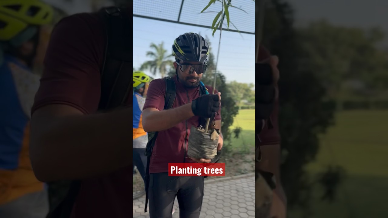 Cyclists Planting Trees in Delhi