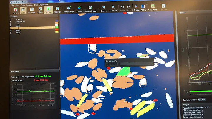Live classification of nuts and shells using hyperspectral imaging