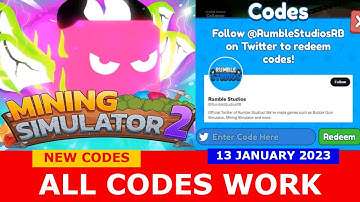 NEW UPDATE CODES [💎NEW WORLD💎] ALL CODES! Mining Simulator 2 ROBLOX | 13 JANUARY 2023