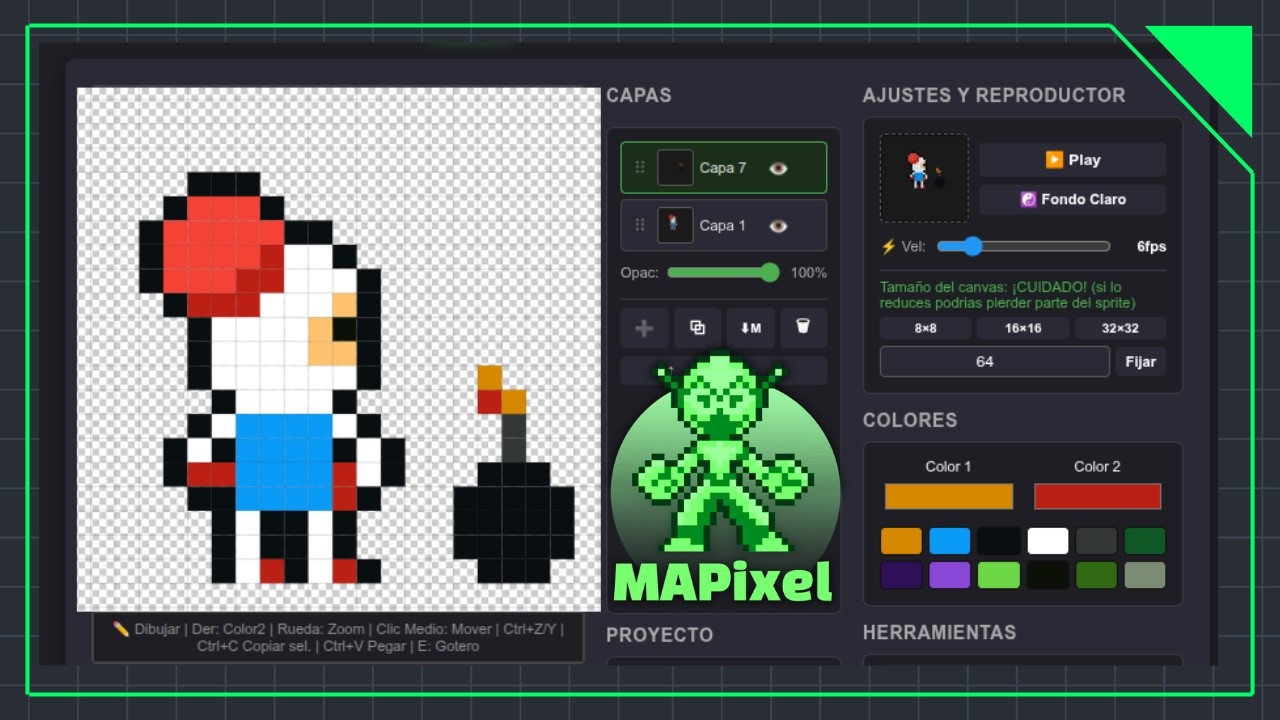Hice un PROGRAMA para crear PIXEL ART y animación de Sprites para ...