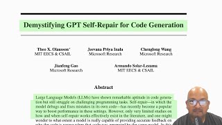 Self-repairing code with LLMs