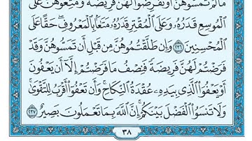 سورة البقرة مكررة عشر مرات - ماهر المعيقلي - مكتوبة - حفظ القرآن الكريم - الصفحة 38