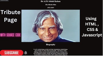 APJ Abdul Kalam Tribute Page | HTML & CSS Responsive Design #html #coding #design #webdevelopment
