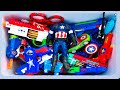 Satisfya  box full of ft captain america guns car handcuff  steve rogers  avengers weapons