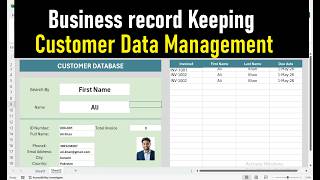 Customer Database Excel Template | Search + Auto Fill + Invoice System