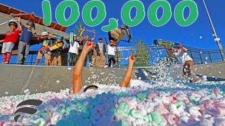 100,000 STYROFOAM PACKING PEANUTS FILLS SKATEPARK