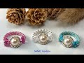 一粒パールとクリスタルビーズのリング//A ring with 1 pearl and crystal beads.