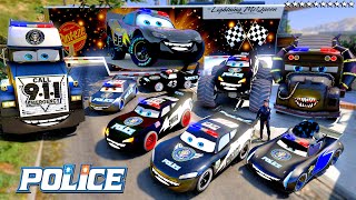 GTA 5 - Stealing Disney McQueen Police Cars with Franklin! (Real Life Cars #68)