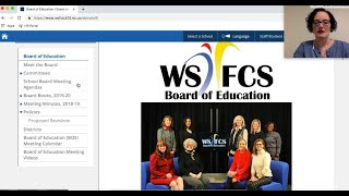 Navigating the WSFCS Board Website, Agenda, and Minutes with Action4Equity.