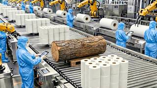Inside the Largest U.S Paper Factory: From Wood Logs to Toilet Paper (Full Process)