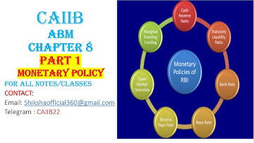 CHAPTER 8 PART 1 || MONETARY POLICY AND FISCAL POLICY || ABM || CAIIB