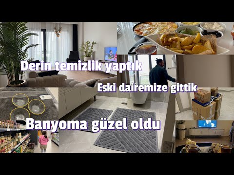 DERİN TEMİZLİK YAPTIK🧼ESKİ DAİREMİZE GİTTİK|KARGOLARIM GELDİ📦BANYOMA GÜZEL OLDU|MARKET ALIŞVERIŞI