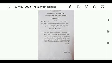 2ND SEMESTER GEOGRAPHY HONOURS PRACTICAL QUESTION PAPER 2022(KALYANI UNIVERSITY)/GEOGRAPHY QUESTION