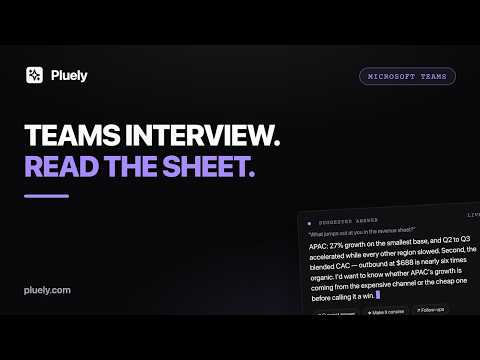 Pluely on Microsoft Teams: Data Analyst Interview Over a Live Revenue Sheet — Invisible AI