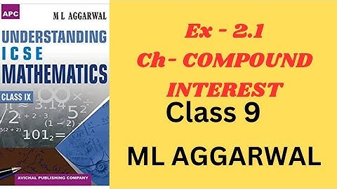 "ICSE Class 9 | Compound Interest | Ex 2.1 ML Aggarwal | Understanding Mathematics"
