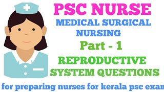 Kerala PSC Nursing questions, Medical Surgical Nursing. Reproductive System Questions,Part- 1. screenshot 4