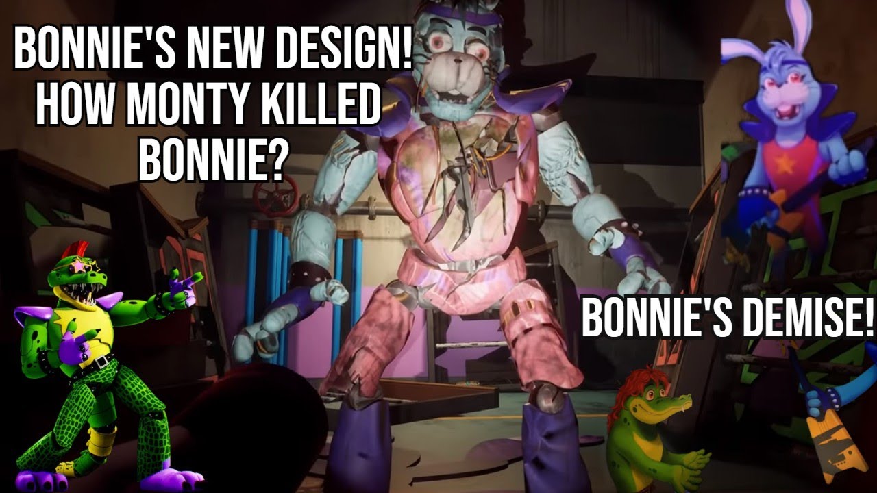 FNAF Security Breach Ruin DLC UNUSED GLAMROCK BONNIE MODEL