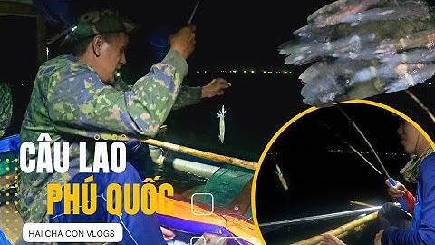 Squid Fishing /CÂU MỰC Lao - Trời mưa gặp ngay ổ mực ống kéo không kịp