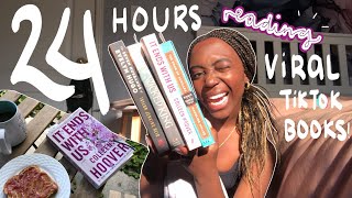only reading viral tiktok books for 24 hours!! (reading vlog)