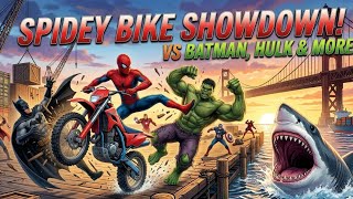Spiderman vs batman,hulk,| shark attack | save spiderman #superhero #learn 