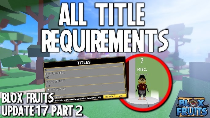 NEW* ALL TITLE REQUIREMENTS IN BLOX FRUITS UPDATE 16