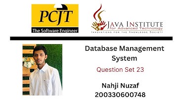 Question Set 23 | Database Management System | Java Institute