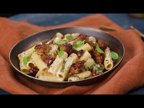 Pasta with Sausage, Basil and Mustard | 40 Best-Ever Recipes | Food & Wine