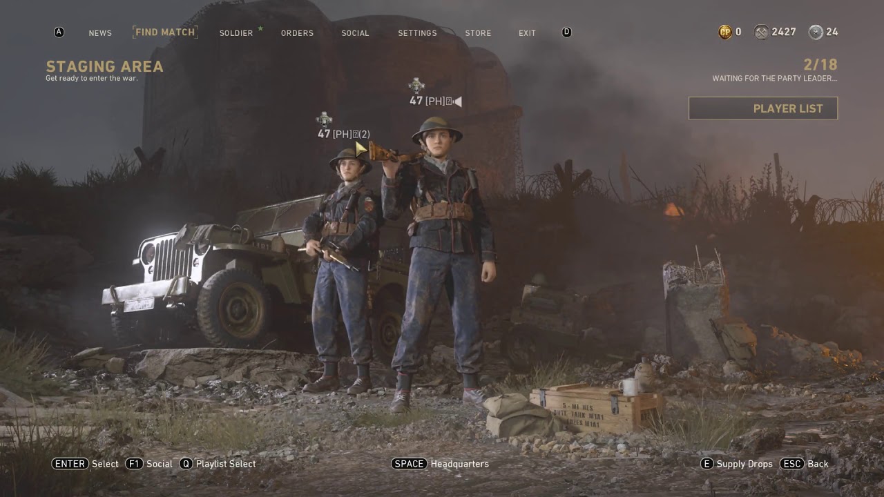 Call of Duty WWII - Split screen gameplay 