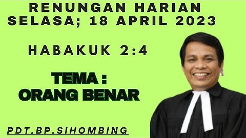 JAMITA NA METMET PATABO PARTONDION.  HABAKUK 2:4 ORANG BENAR