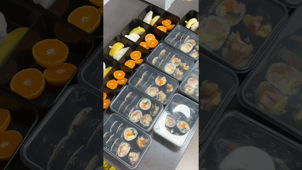 묵은지 날치알 참치김밥 & 기본 김밥 도시락 싸기 레시피 숏폼 썸네일