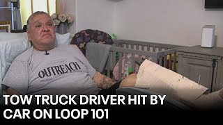 Tow truck driver recovering after getting hit by car