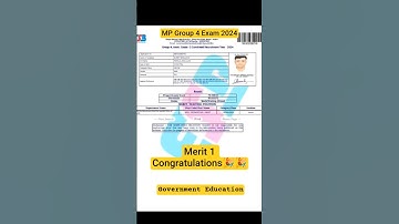 mp group 4 exam result out 🔥merit 1  selected #mpgroup4result #mpgroup4 @GovernmentEducation