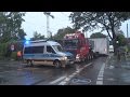 Schwertransporter festgefahren in Bonn-Kessenich am 12.08.16