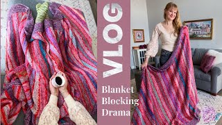 Attempting to Wet Block My 7ft Knitted Blanket | Can It Be Done??
