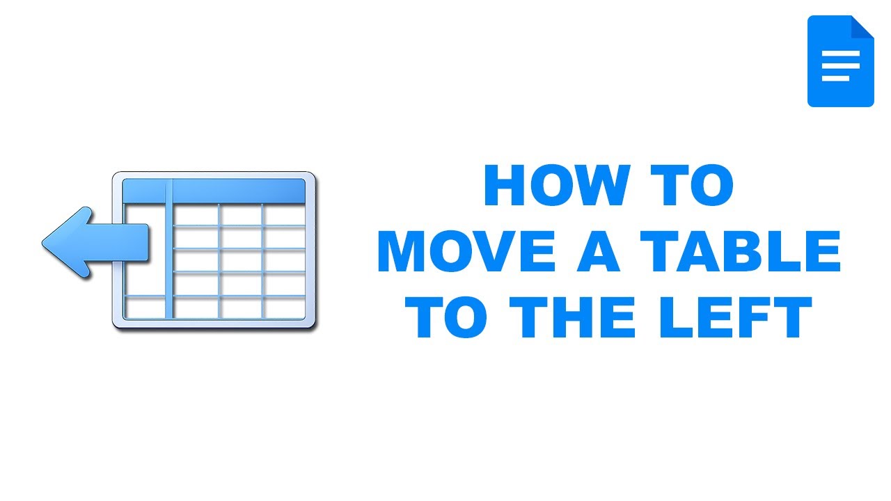 Как переместить таблицу влево в Google Документах