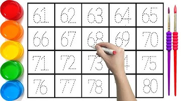 How to Write Numbers 61 to 80 Easy Step by Step For Children - Srithi Kids TV