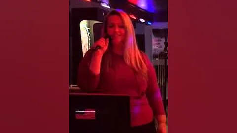 Danielle Guthrie doing karaoke, the song "you were...