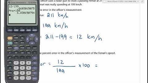 Physics 11 U1L5 Calculating Percentage Error