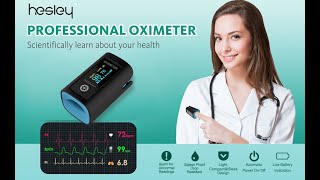 Hesley Pulse Oximeter Fingertip, Oxygen Saturation Monitor with Plethysmograph and Perfusion Index