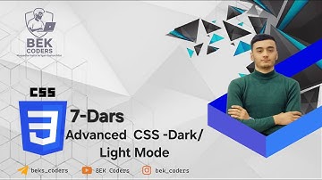 7-Dars | CSS Advanced: Dark/Light Mode, 3D Cards, Filter, Shadow va Premium UI Effektlar