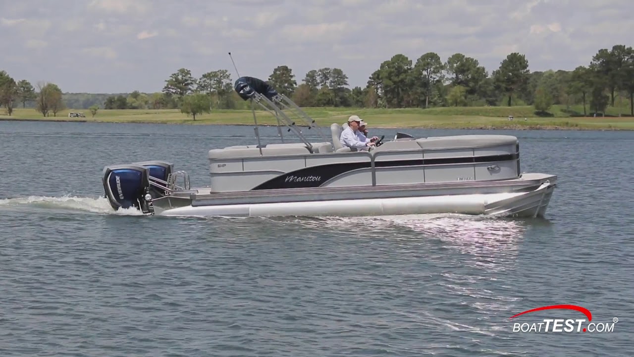 Manitou 23 Encore SHP 575 Dual Engine (2019-) Test Video - By BoatTEST.com