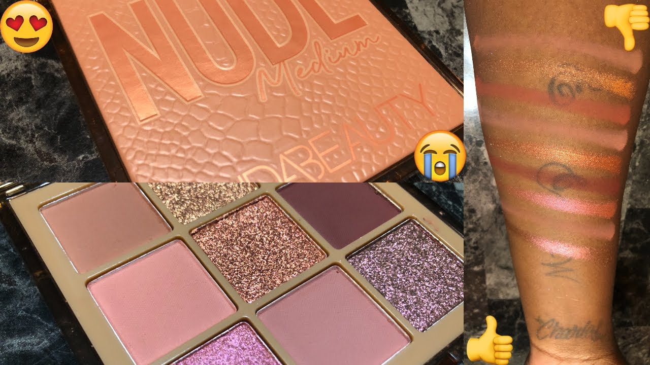 Huda Beauty ’Nude Medium’ Eyeshadow Palette  - LIVE SWATCHES | WOC