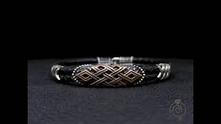 Mens Celtic Knot Engraved Handmade Silver Bracelet Nordic Gift For Him