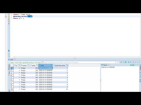 Gerando registros no PostgreSql - generate_series